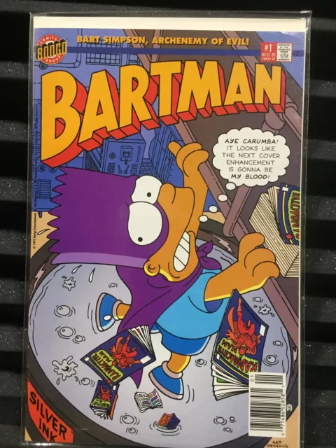 Bartman #1 Silver INK Cover Simpsons Bongo Comics Group with Poster