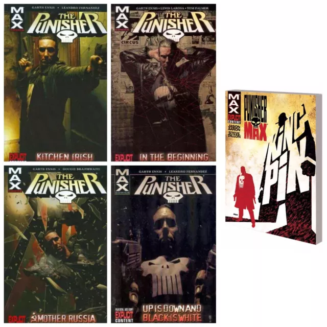 Punisher MAX Volumes 1-4 + Kingpin Garth Ennis & Jason Aaron Marvel Comics TPBs