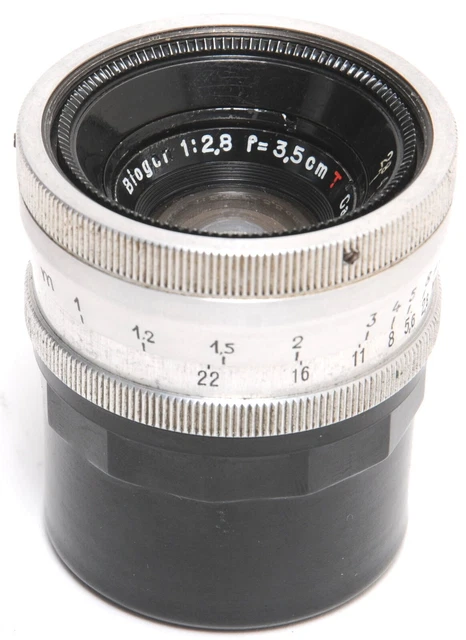 Zeiss Biogon T 2,8/35 mm para montaje a tornillo Leica acoplamiento en tiempo de guerra para telémetro