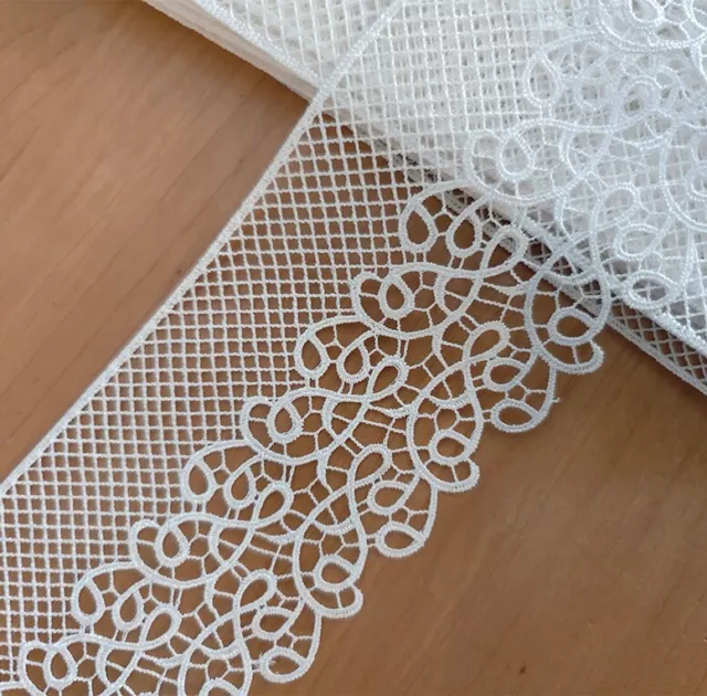 3.8 Yards 3" Wide Rayon Venise Floral Lace Trim Ivory s0348