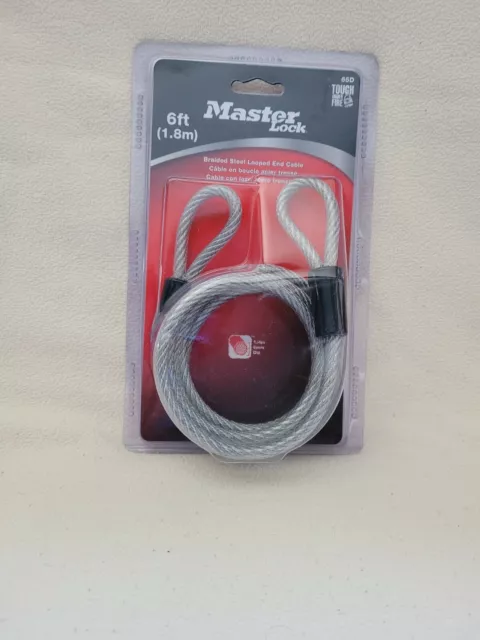 New 6ft Braided Steel Looped End Cable Vinyl coated