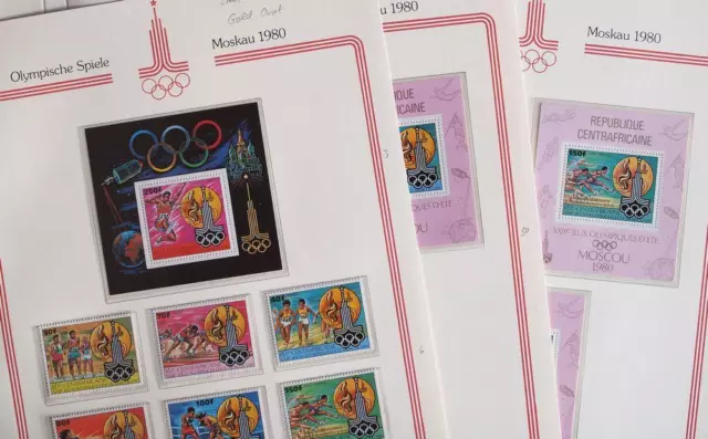 CENTRAL AFRICA 1980 OLYMPICS Collection, XF MNH/** Gold OVP Sets + Sheets,Sports