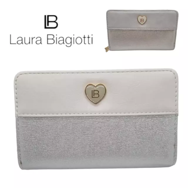 Laura Biagiotti Elegante portafoglio donna portacarte portamonete con cerniera