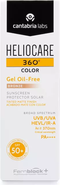 Heliocare 360 Colour Gel ölfreie Bronze LSF50+ 50ml/Sonnencreme für Gesicht/Täglich