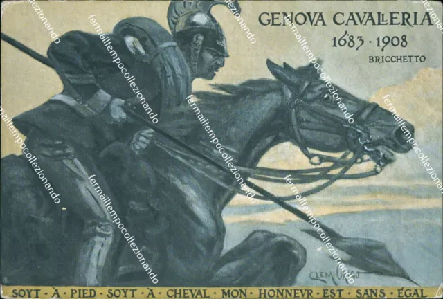 ca146 cartolina militare genova cavalleria bricchetto www1 1 guerra