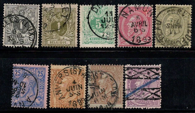 Belgien 1884 Mi. 39-47 Gestempelt 100% König Leopold II.