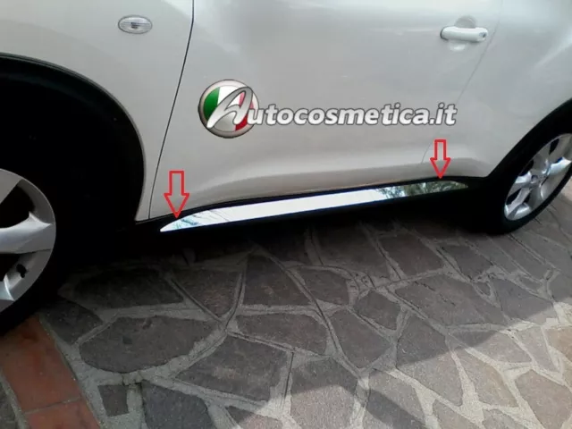 Modanature  Juke 2010-19 profili minigonne acciaio cromo con scritta per Nissan-