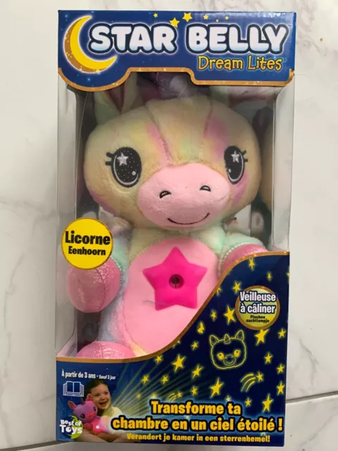 Star Belly Dream Lites Peluche licorne Projette des lumières en forme d’étoiles