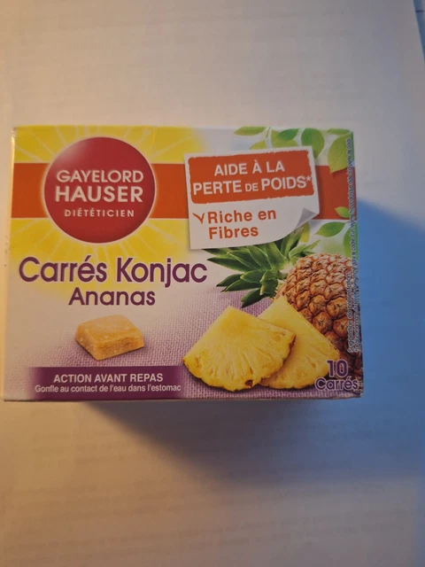 Lot De 2 Boîtes De Carrés Konjac Ananas Gayelord Hauser - Aide à La Perte De Poids - 100% Naturel - Fabriqué En France