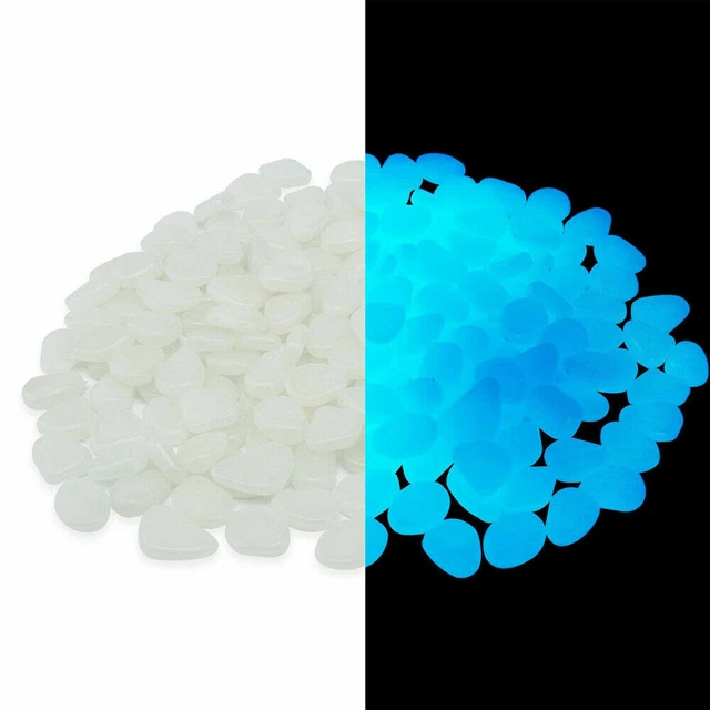 100Pcs Luminous Pebbles Rock Stones Glow in the Dark Fish Tank Aquarium Outdoor