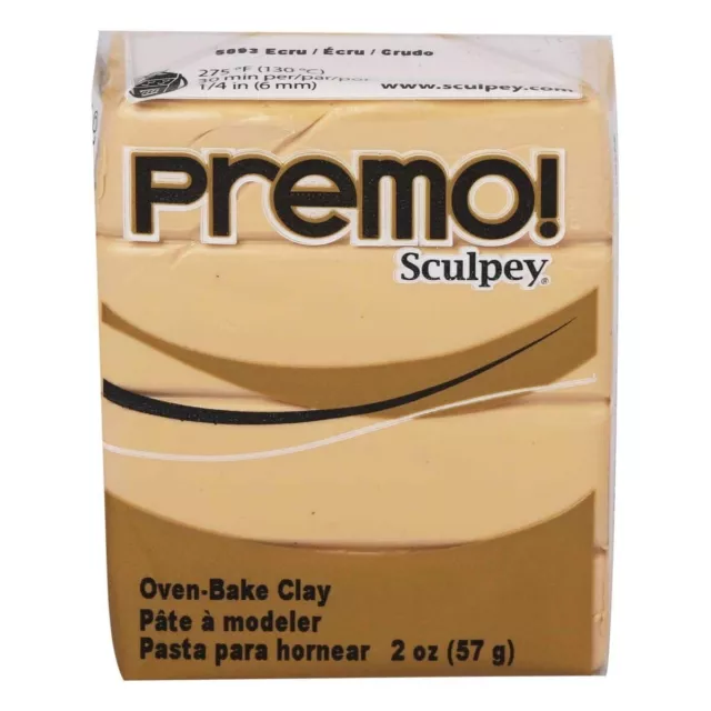 Sculpey Premo ofenhärtende Polymer-Modelliermasse 57g-Block - Ecru