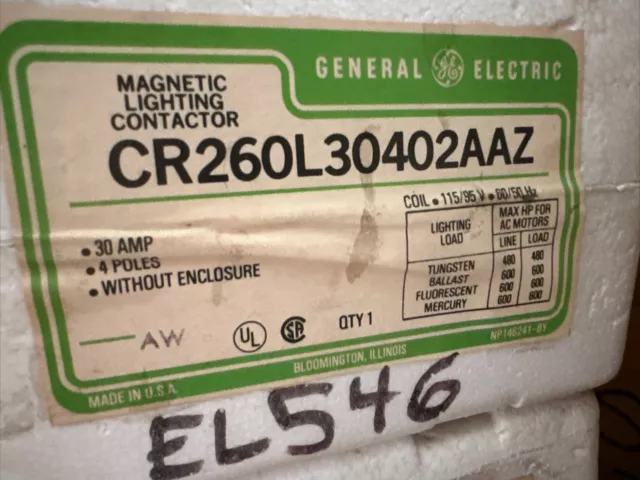 Ge Magnetic Lighting Contactor Made In Usa Cr260L30402Aaz New