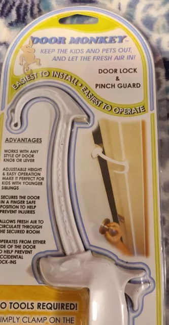 Door Monkey Childproof Door Lock & Pinch Guard For Kids & Pets New 2