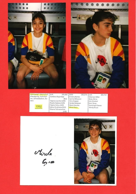 Mirela Pasca  Rumänien  Turnen 2.OS 1992  Karte  original signiert WL 340548