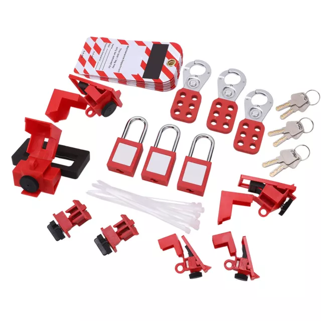 Electrical Lockout Tagout Kit Loto Tag Hasp Padlock Breaker Lock Out Device BGI