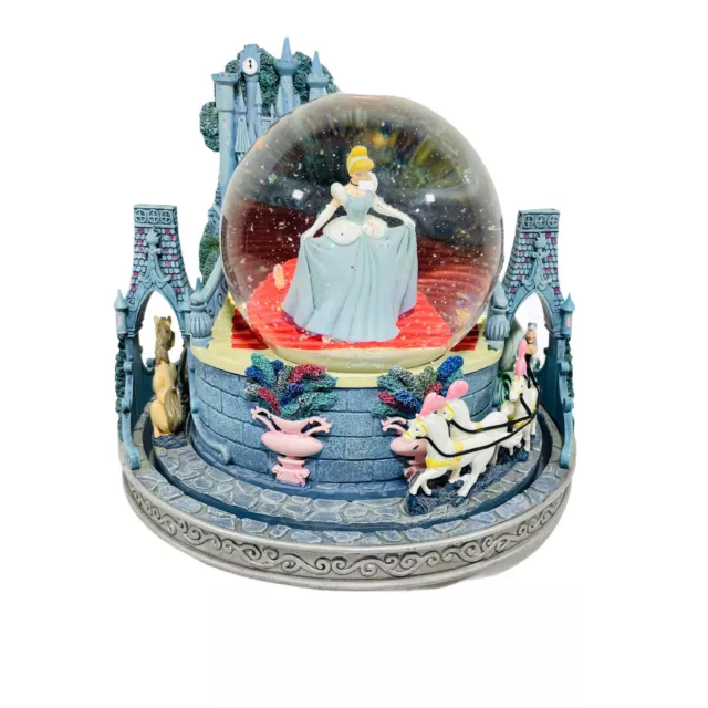 RARE Disney Cinderella’s Midnight Magic Rotating Snow Globe In Original Box