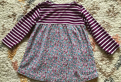 Jojo Maman Bebe Girls Hotchpotch Stripe Ditsy Floral Dress Age 6-12 Months
