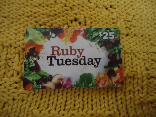 Ruby Tuesday Restaurant $25.00 Value Gift Card Unused Locations Usa