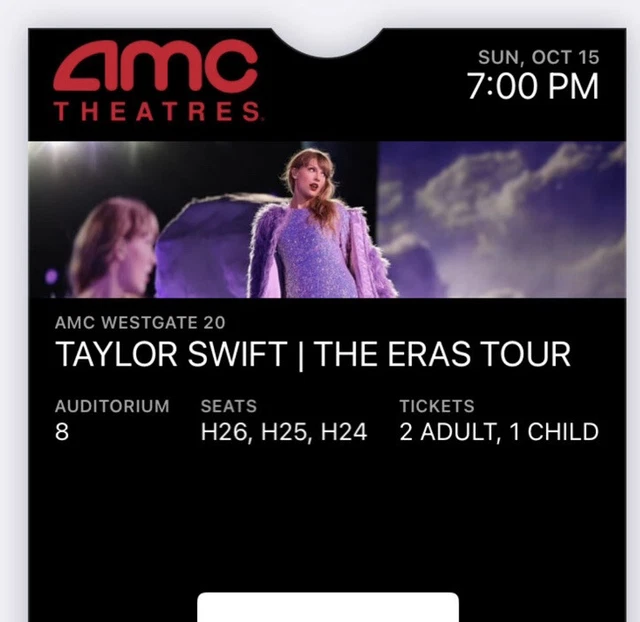 TAYLOR SWIFT THE Eras Tour Movie AMC IMAX movie ticket Alderwood Mall