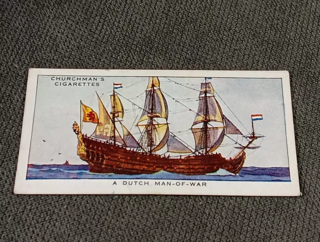 👉1936 Churchman's Story of Navigation Card # 22 A Dutch Man-of-War (24)