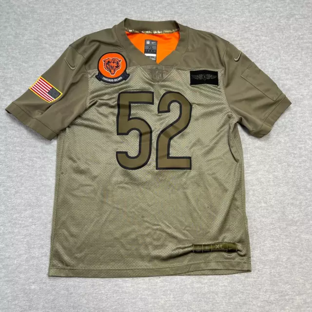 Khalil Mack Jersey Mens XL Chicago Bears #52 NFL Salute to Service Nike Green