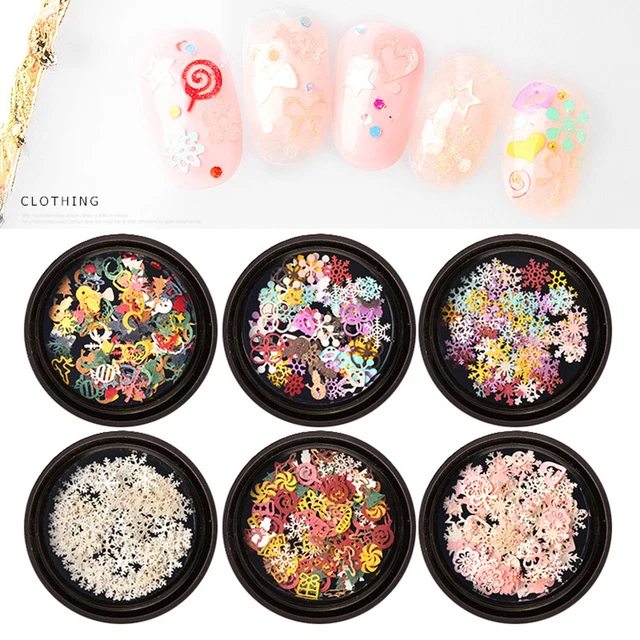 shiny nail patch 6 Stücke Weihnachten Schneeflocke Scheiben Klassische ultradünn 3