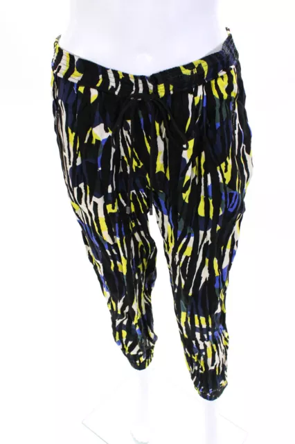 Tracy Reese Womens Abstract Print Harem Pants Black Multi Colored Size Small