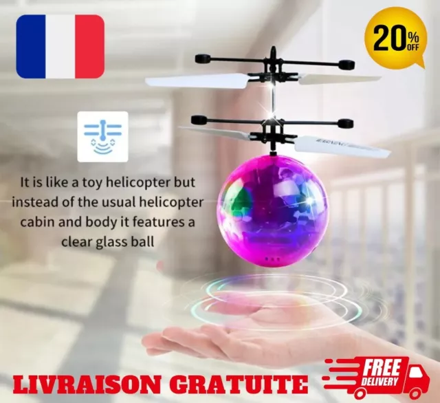 Boule Volante Lumineuse, Jouet Volant Flying Spinner Balle qui Vole  Helicopter Avion Télécommandé Drone Enfant Jeux Extérieur Intérieur Cadeau