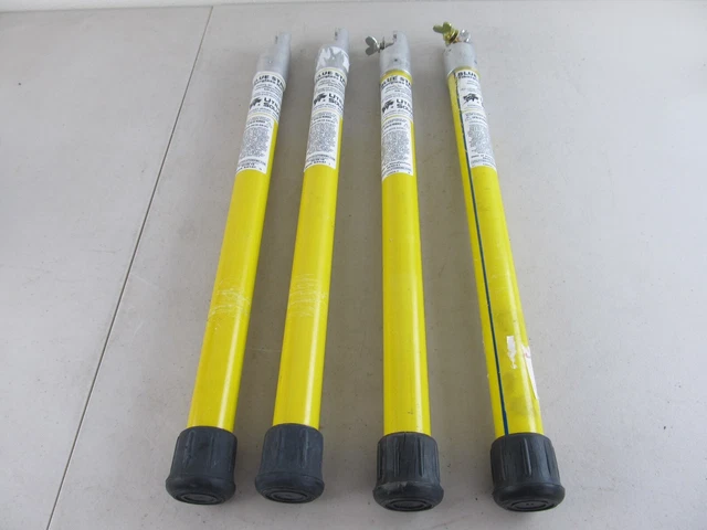QTY=4 UTILITY SOLUTIONS Blue Stripe Fiberglass Hot Stick AS IS