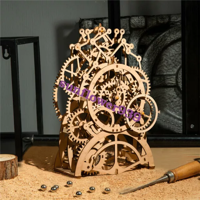 Robotime Laser-Cut Pendulum Clock Mechanical Model Kit Wooden Gear 3D Puzzle Kit