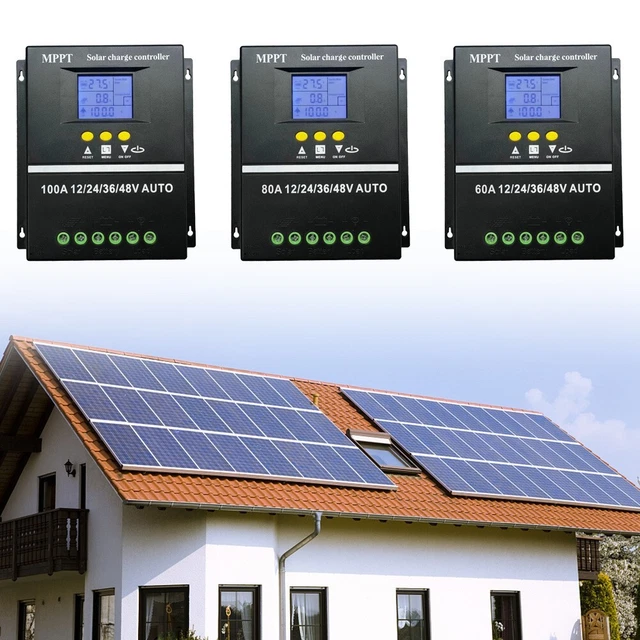 Nuevo controlador solar 60A/80A/100A 7 modos piezas de repuesto carga solar