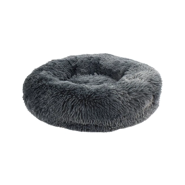 AQPETFRIENDS Fluffy Cuscino Morbido Per Cani A Ciambella Grigio