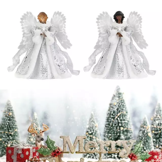 1X Christmas Tree Topper Angel Fairy Festive Xmas Tree NEW Decoration F9A6
