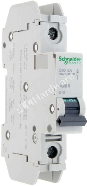 Schneider Electric 60106 Miniature Circuit Breaker Multi9 C60 MCB 1 pole 5 A