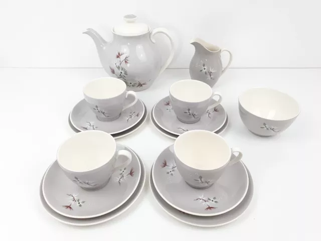 Royal Doulton Frost Pine Tea Set, Milk & Sugar Bowl, 4 Cups & Saucers & Plates