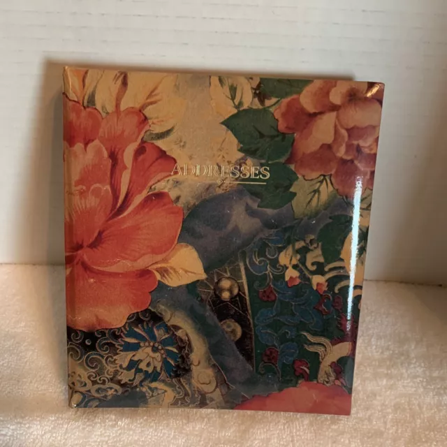 Address Book With Alphabetical Tabs: Print Floral Address and Phone Number