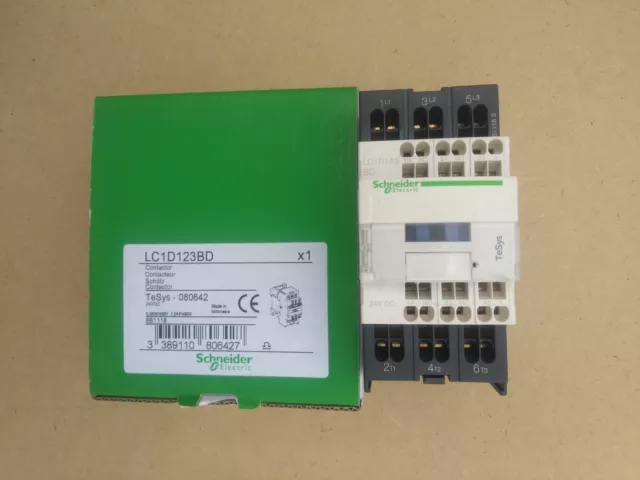 Schneider LC1D13BD, contactor, 12amp AC3, 5.5kw, 24vdc coil