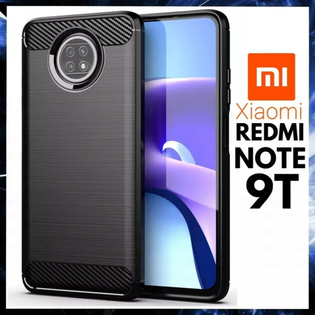 Cover Carbon Per Xiaomi Redmi Note 9T Custodia Nera In Tpu Morbida Antiurto 9 T