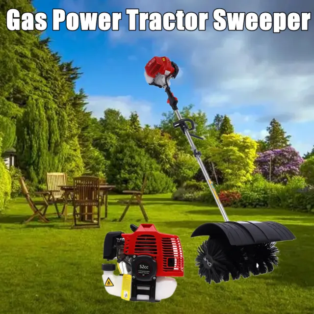 52cc Gas Power Broom  Sweeper Hand Held Cleaning Driveway 600mm Wide