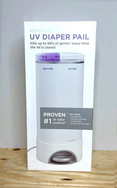 Munchkin UV Diaper Pail LED UV Lights Kills 99% of Germs Odor Causing Bacteria