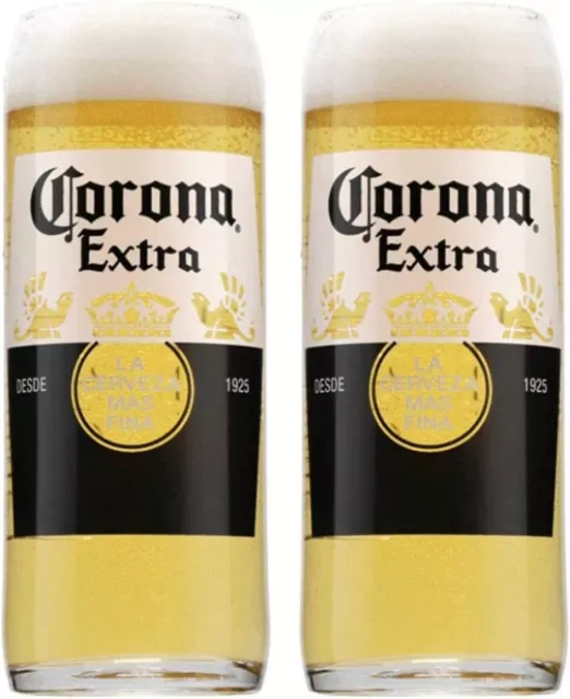 Official Nucleated Corona Extra Half Pint Beer Glass [Set of 2]