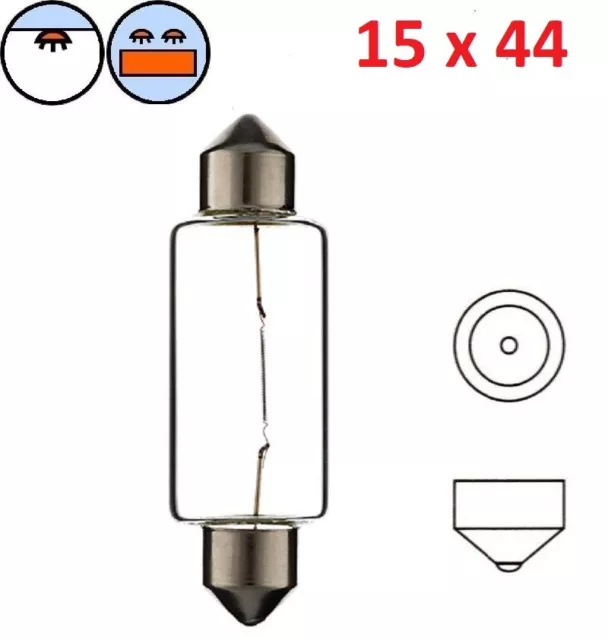 Ampoule Navette LED 12V 2.4W 12LED 44mm (lot de 2 pièces)