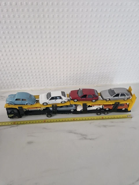 Solido 1/43 - Saviem Semi-remorque Avec 6 Voitures - Transport Garni - 7004