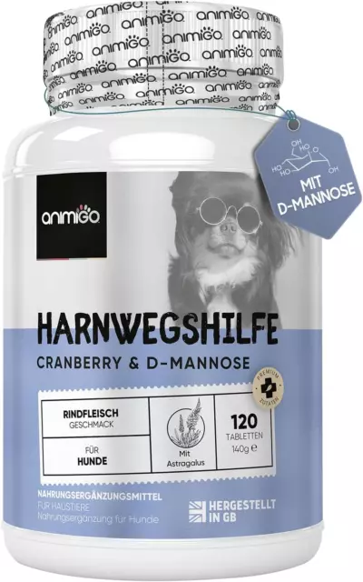 Animigo Harnwegshilfe Für Hunde - 120 Hunde Tabletten - Vitamine Mit Cranberry,