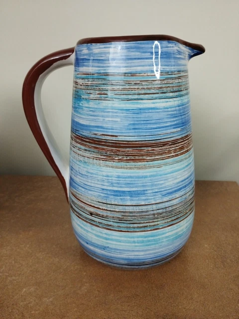 VINTAGE SIAKI COLLECTION, Ceramic Jug, Blue & Brown, Approx 3 Pints £9. ...