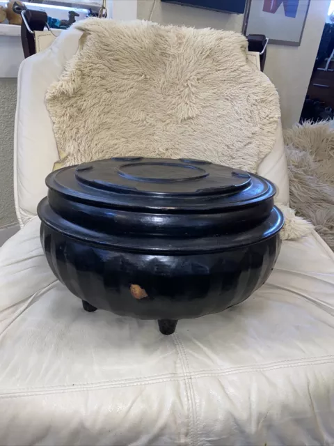 Antique Burmese Lacquer Monk Bowl Incomplete Two Pieces Only