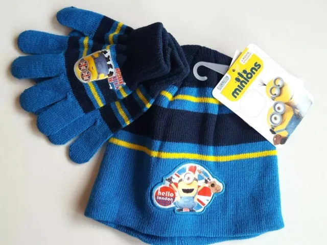 minions hat and gloves set boys illumination 3