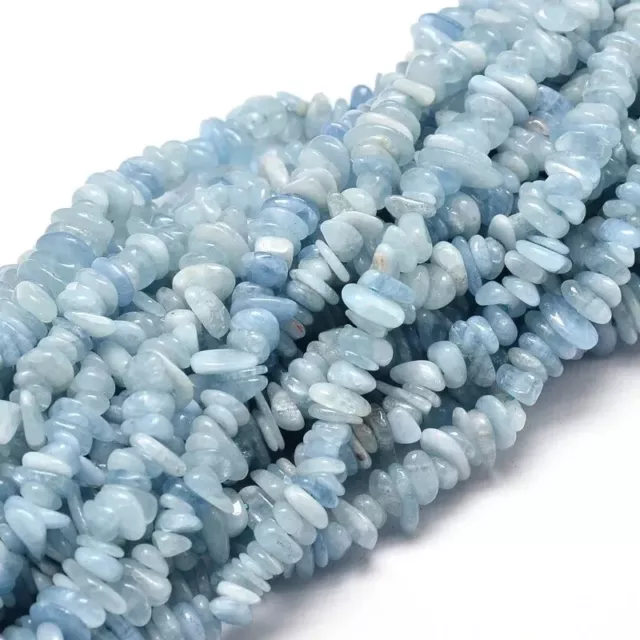 Perles Aigue marine en pierre Naturelle véritable, le Brin de 20cm