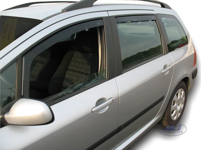 Heko Tinted Wind Deflectors For Peugeot206 5-Door Estate - 4-Piece Set - In-Channel Fit (1998-2010)