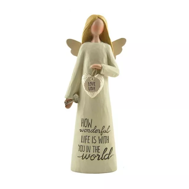 Feather & Grace Ornament " Love How Wonderful Life Is With You" Sentiment Angel